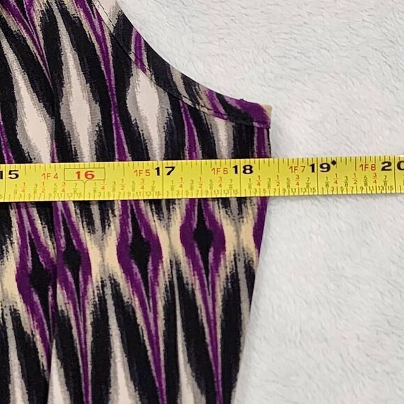 Roz & Ali Purple Geometric Print Sleeveless Top Size S - Picture 4 of 9